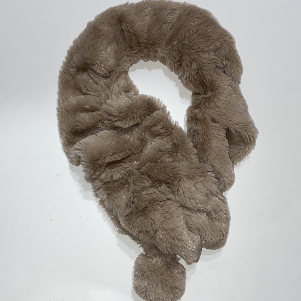 Braided Faux Fur Stretch Beige Fun and elegant Scarf